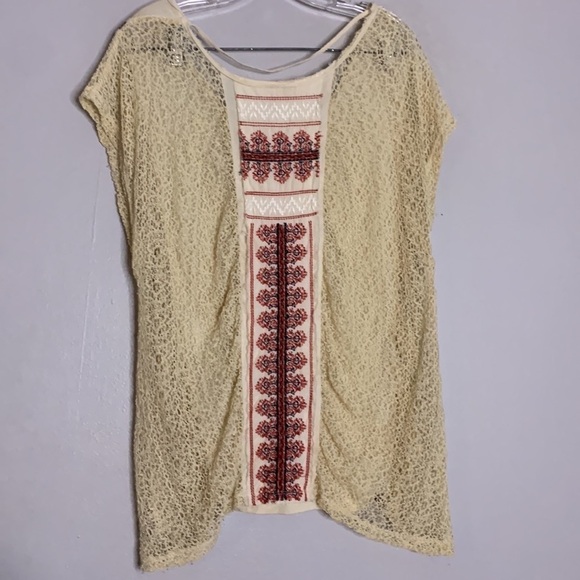 Free People bohemian sleeveless top cream oatmeal small women’s - Picture 3 of 10
